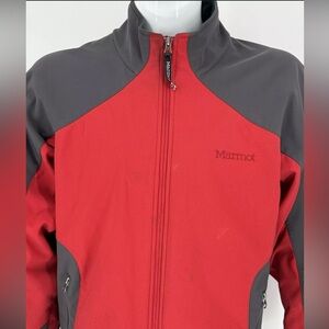 Marmot Fleece Jacket Full Zip Red/Grey Mens Size L